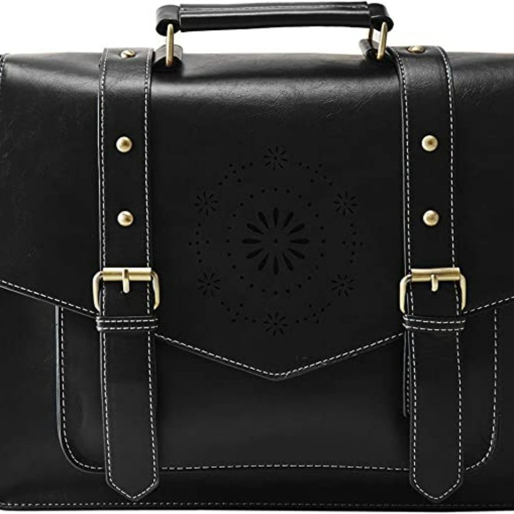 ECOSUSI Messenger Bag for Women Briefcase Messenger Laptop Bag PU Leather Satche